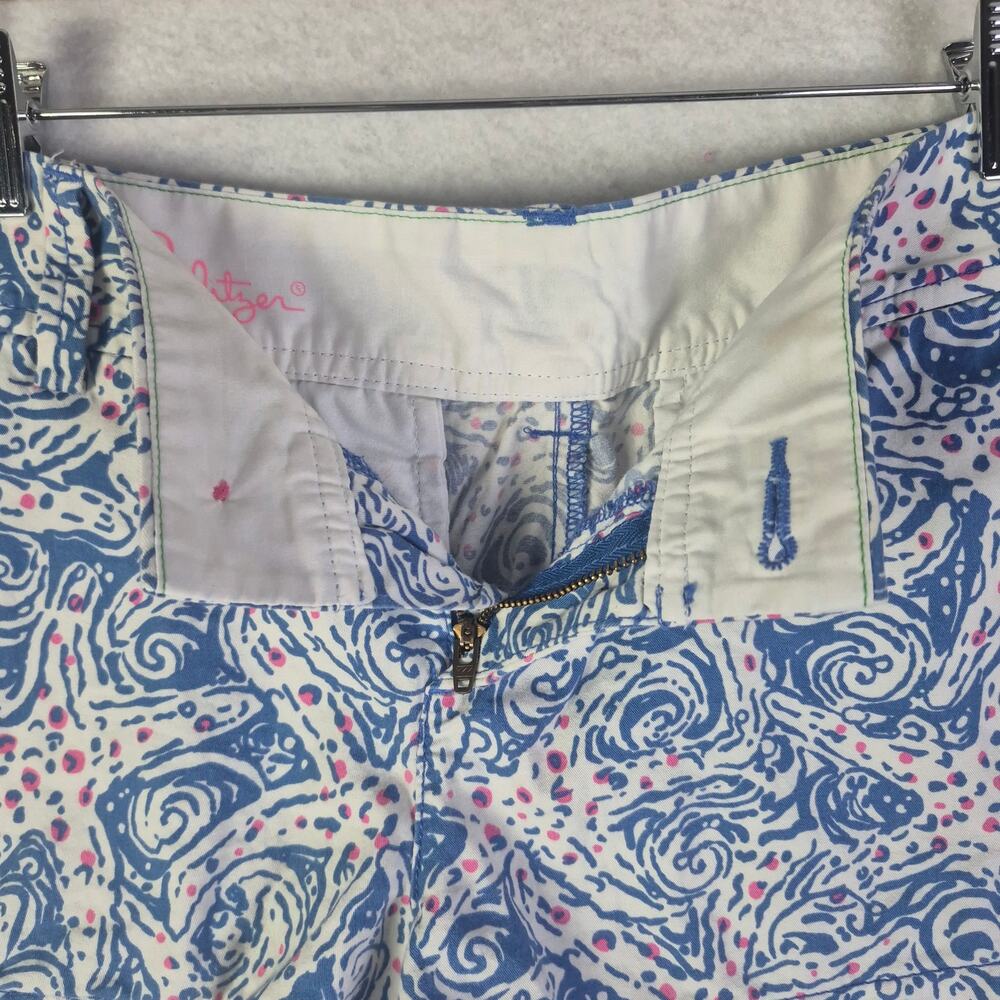 LILLY PULITZER "The Walsh" Star Crush Starfish Blue/Pink Shorts Womens Size 11 - Picture 7 of 7